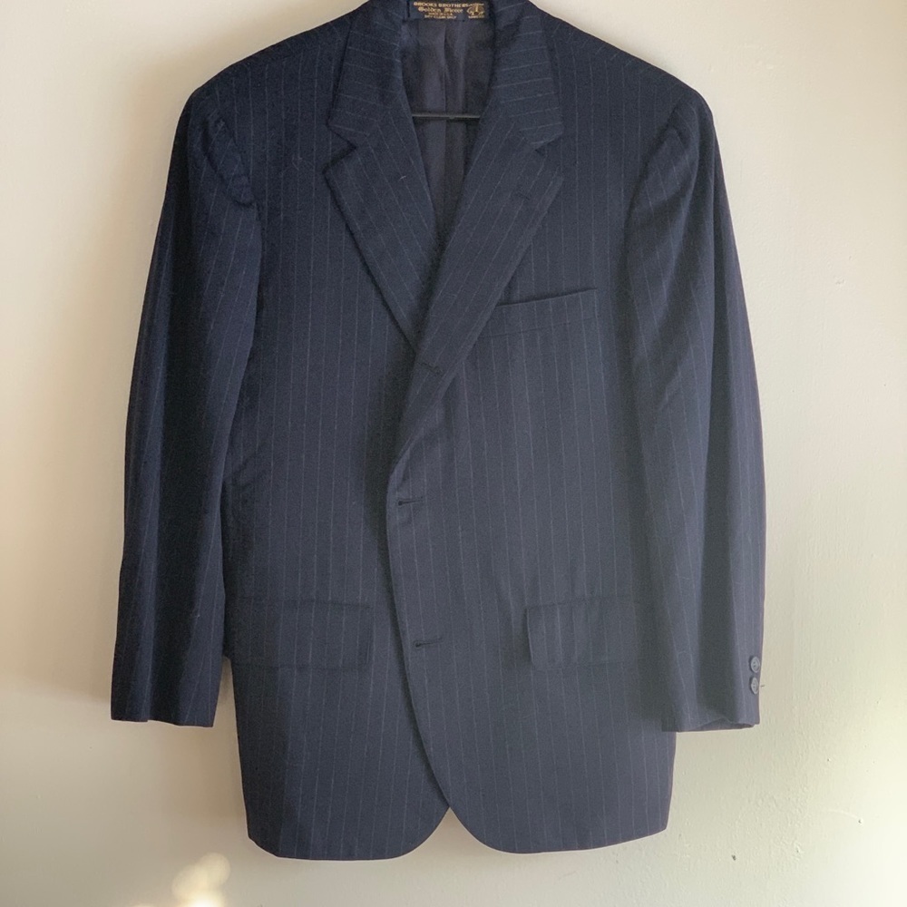 Brooks Brothers grey pin striped suit jacket L